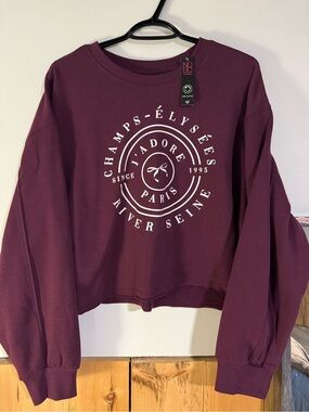 NOBO cropped burgundy sweatshirt